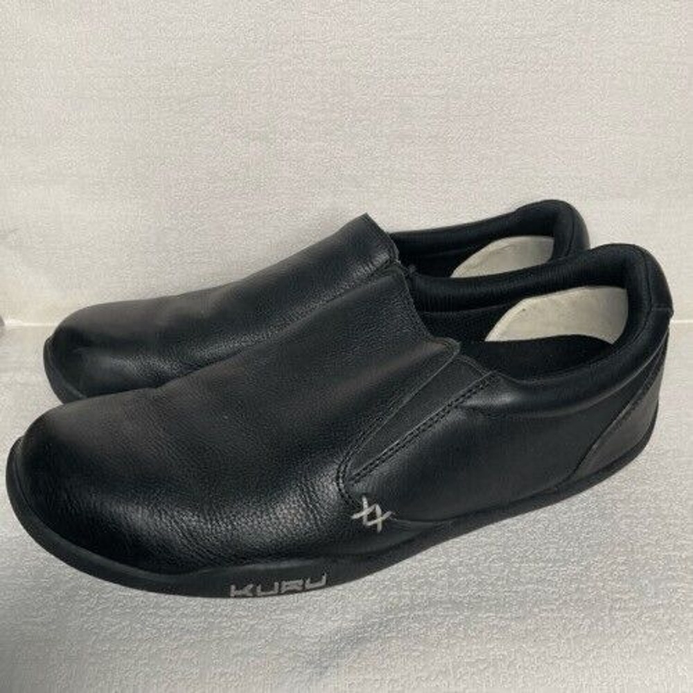 Kuru Kivi Leather Comfort Slip On Loafers Shoes Women Size‎ 11.5 Black